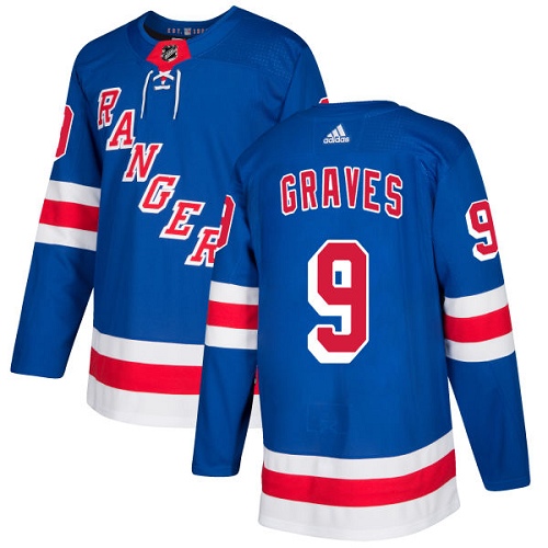 Adidas Men New York Rangers #9 Adam Graves Royal Blue Home Authentic Stitched NHL Jersey->new york rangers->NHL Jersey